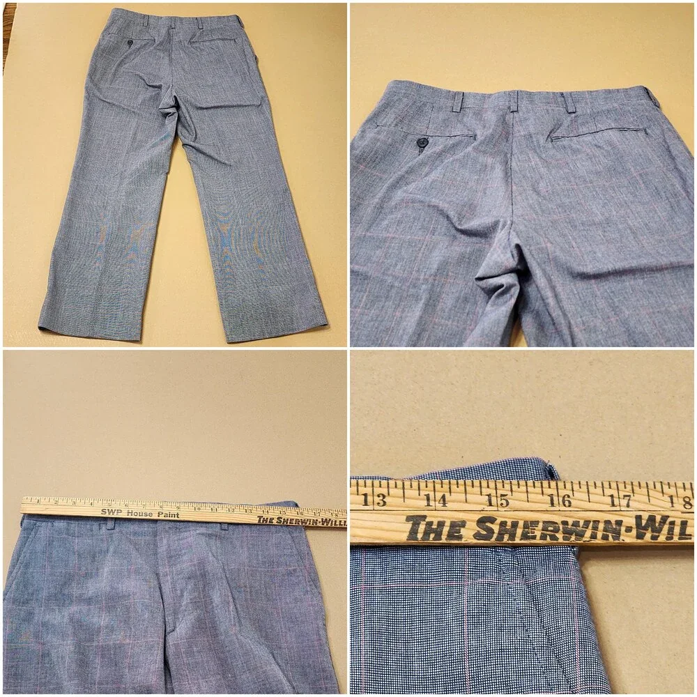 The Man's Shop Suit Mens 46 36x28 Gray Tweed Plaid 2 Piece Short Classic Fit
